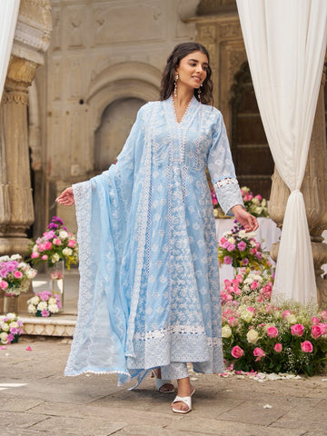 Chicken Kari Anarkali Set