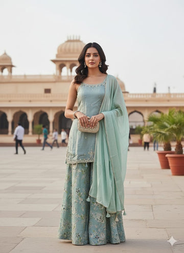 Mint Zaria plazzo Set